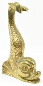 VICTORIAN BRASS FIGURAL DOLPHIN FISH DOORSTOP