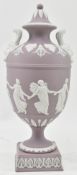 WEDGWOOD LILAC JASPER WARE TWIN HANDLED URN VASE
