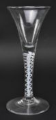 GEORGE III MID 18TH CENTURY DOUBLE OPAQUE TWIST WINE GLASS