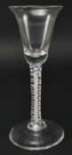 MID 18TH CENTURY 1765 DOUBLE OPAQUE TWIST STEM WINE GLASS