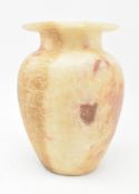 LATE EGYPTIAN 19TH CENTURY ALABASTER VASE WITH FLAT FLARED RIM