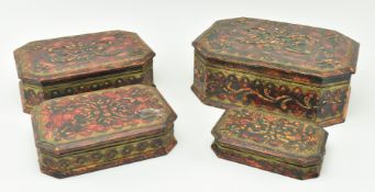 GRADUATING SET OF KASHMIR EARLY 20TH CENTURY BOXES