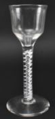 18TH CENTURY LEAD DOUBLE OPAQUE TWIST STEM CORDIAL GLASS