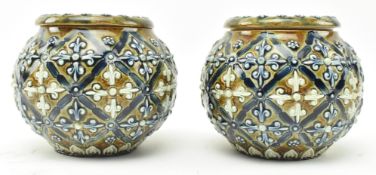 BELIEVED HARRIET E. HIBBUT FOR DOULTON LAMBETH - PAIR OF VASES