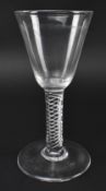 GEORGE III LATE 18TH CENTURY LEAD DOUBLE AIR TWIST WINE GLASS