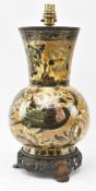 EARLY 20TH CENTURY HUNGARIAN ZSOLNAY VASE TURNED LAMP BASE