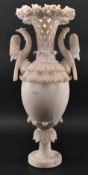 LATE 19TH / EARLY 20TH CENTURY CREAM ALABASTER VASE
