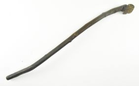 LATE 19TH CENTURY CARVED WOOD LION HEAD WALKING STICK