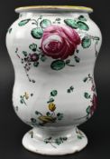 ALBARELLO PESARO EARLY 19TH CENTURY MAJOLICA CERAMIC VASE