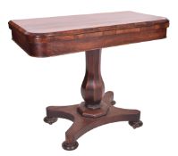 WILLIAM IV 19TH CENTURY ROSEWOOD CARD GAME TABLE