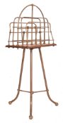 VICTORIAN 19TH CENTURY BRASS & OAK MAGAZINE STAND