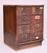 EARLY 20TH CENTURY HARDWOOD & BRONZE BANKER'S FILING CHEST