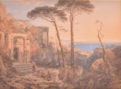 JAMES D. HARDING (1798-1863) - THE CORSAIR'S ISLE - WATERCOLOUR