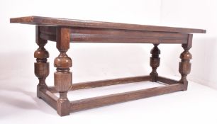 18TH CENTURY CARVED OAK REFECTORY DINING TABLE