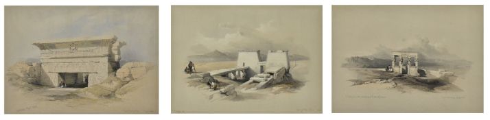 AFTER DAVID ROBERTS RA - THREE HAND COLOURED LITHOGRAPHS