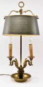 FRENCH BOUILLOTTE INSPIRED BRASS & TOLE TABLE LAMP