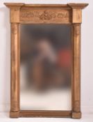 19TH CENTURY GILT WOOD PIER MANTEL WALL MIRROR