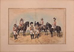 RICHARD SIMKIN (1840-1926) - MILITARY UNIFORM WATERCOLOUR