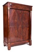 FRENCH EMPIRE 19TH CENTURY FLAME MAHOGANY SECRETAIRE