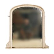 19TH CENTURY VICTORIAN WHITE PAINTED OVERMANTLE MIRROR