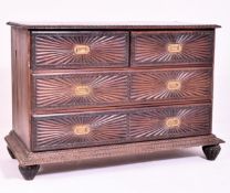 ANGLO-COLONIAL 19TH CENTURY HARDWOOD CHEST OF DRAWERS