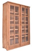 20TH CENTURY PINE FARMHOUSE WALL HANGING BOOKCASE CABINET