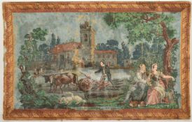 19TH CENTURY FRENCH WATERCOLOUR - THE PLOWING SOLDIER