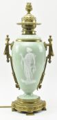 LATE 19TH / EARLY 20TH CENTURY PATE SUR PATE & GILT METAL LAMP