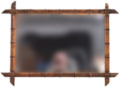AESTHETIC MOVEMENT SIMULATED BAMBOO FRAMED MIRROR