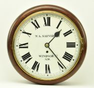 W. A . SAINSBURY - 19TH CENTURY FUSEE WALL STATION CLOCK