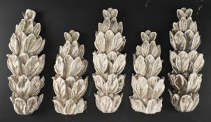 FIVE 20TH CENTURY CAST PLASTER ARCHITECTURAL EMBELLISHMENTS