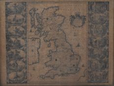 JOHANNES BLAEU - BRITANNIA PROUT DIVISA - 17TH CENTURY MAP