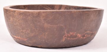 LARGE AFRICAN TRIBAL WOODEN GRINDING BOWL