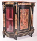 19TH CENTURY EBONISED & FAUX BOULLE WORK MARBLE TOP CREDENZA