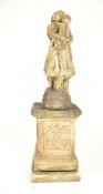 RECONSTITUTED STONE GARDEN STATUE OF WOMAN WITH CHILD