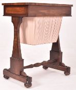 EARLY 19TH CENTURY FLAME MAHOGANY SEWING TABLE