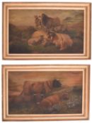 PAIR OF EDWARDIAN OIL ON CANVAS PAINTINGS OF HIGHLAND SCENES