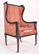 LATE 19TH CENTURY VICTORIAN WINGBACK ARMCHAIR