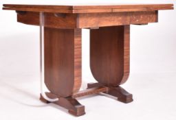 ART DECO 1930S OAK & CHROME EXTENDING DINING TABLE