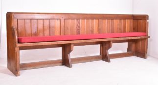 EARLY 20TH CENTURY PINE ECCLESIASTIC CHURCH PEW SETTLE BENCH