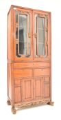 CHINESE ORIENTAL HARDWOOD & GILT DISPLAY CABINET