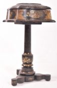 19TH CENTURY CHINOISERIE LACQUERED TEAPOY TEA CADDY