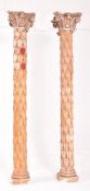 PAIR OF 20TH CENTURY PLASTER CORINTHIAN CLASSICAL COLUMNS