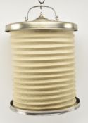 TURKISH ISLAMIC WHITE METAL & FABRIC CONCERTINA LANTERN