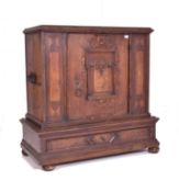 GERMAN LATE 18TH / EARLY 19TH WALNUT & OAK INLAID CUPBOARD