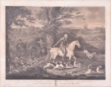 AFTER THOMAS WEAVER - 1814 JOHN CORBET & HIS HOUNDS ENGRAVING