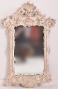 CONTINENTAL BAROQUE INSPIRED WHITE PAINTED WOOD WALL MIRROR