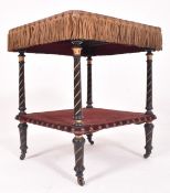 19TH CENTURY VELVET UPHOLSTERED GYPSY TABLE