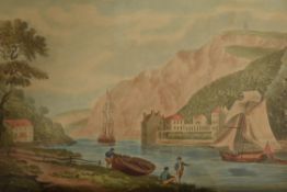 NICHOLAS POCOCK (1740-1821) - SHIPPING ON THE AVON WATERCOLOUR