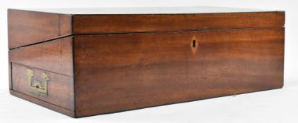 19TH CENTURY MAHOGANY CAMPAIGN WRITING SLOPE